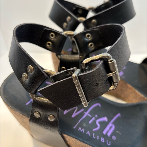 Blowfish Black Platform Sandals with Ankle Strap - Picture 5 of 7